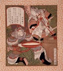 Tomoe Gozen and Fan Kuai by Gakutei